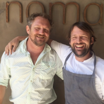 Graeme Twine and Rene Redzepi at Noma Restaurant in Copenhagen