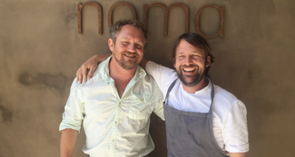 Graeme Twine and Rene Redzepi at Noma Restaurant in Copenhagen